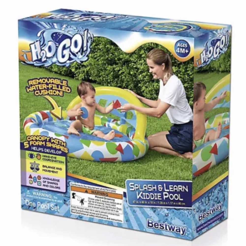 H2OGO! Splash & Learn 47-Inch Inflatable Kiddie Pool